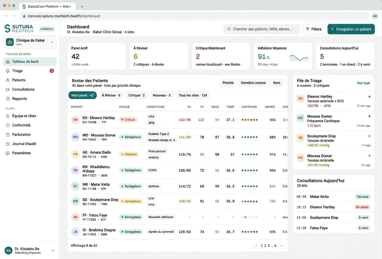 Sutura Care — Connexion entre le point de soins local et les spécialistes à distance